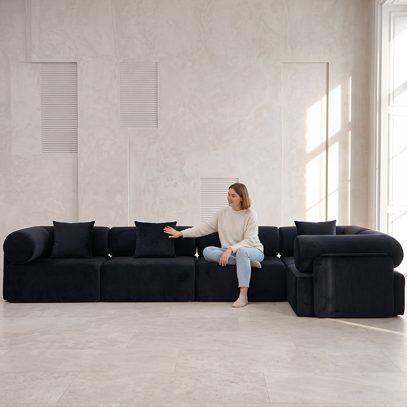 Canapé modulaire à compression en forme de L