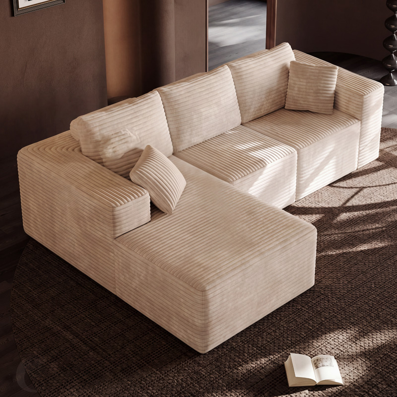 Canapé modulaire rembourré en mousse à mémoire de forme en forme de L